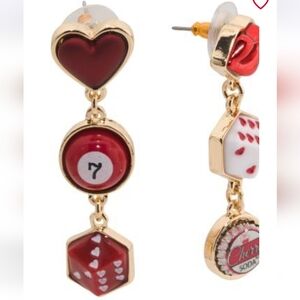 Heart and Dice Drop Earrings